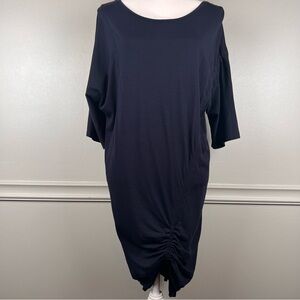 COS Short Sleeve Dress Adjustable Hem Drawstring Blue Minimalist Size Medium